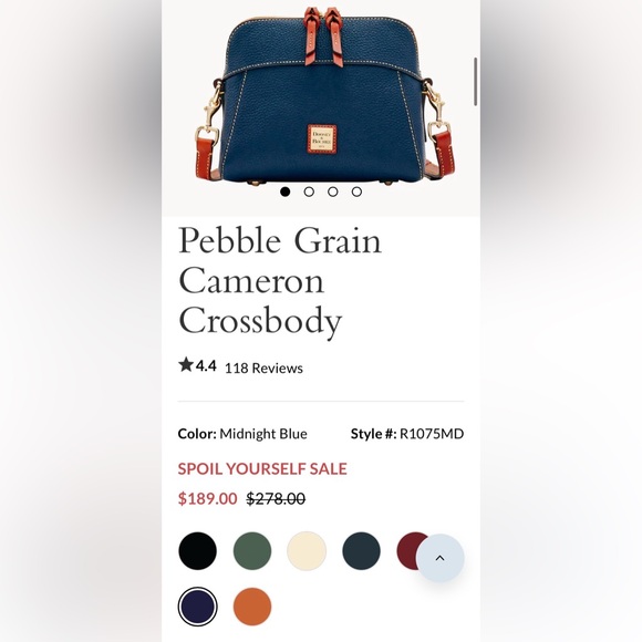 Dooney & Bourke Cameron Crossbody in Midnight Blue Leather - Picture 17 of 17